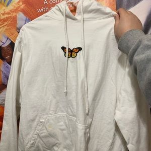 brandy melville white butterfly sweatshirt